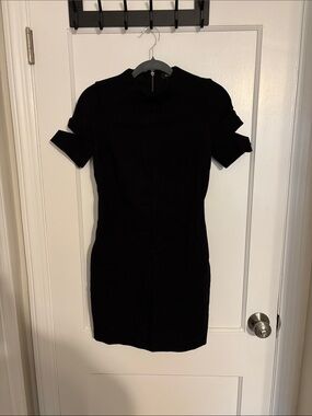 Marciano Black Short Sleeve Mini Dress
